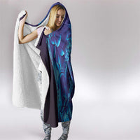 Purple Paradise Polynesia Jellyfish Hooded Blanket Plumeria Polynesian Tattoo Glowing Vibes