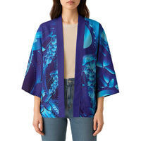 Purple Paradise Polynesia Jellyfish Kimono Plumeria Polynesian Tattoo Glowing Vibes
