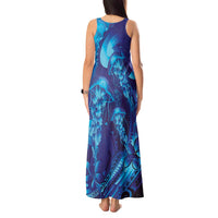Purple Paradise Polynesia Jellyfish Tank Maxi Dress Plumeria Polynesian Tattoo Glowing Vibes LT14 - Polynesian Pride