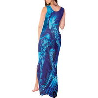 Purple Paradise Polynesia Jellyfish Tank Maxi Dress Plumeria Polynesian Tattoo Glowing Vibes LT14 - Polynesian Pride