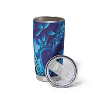 Purple Paradise Polynesia Jellyfish Tumbler Cup Plumeria Polynesian Tattoo Glowing Vibes