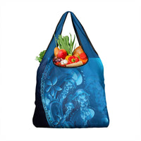 Blue Gradient Polynesia Jellyfish Grocery Bag Plumeria Polynesian Tattoo Glowing Vibes LT14 1-pack One Size Blue - Polynesian Pride