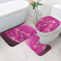 Pink Gradient Polynesia Jellyfish Bathroom Set Plumeria Polynesian Tattoo Glowing Vibes