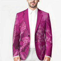 Pink Gradient Polynesia Jellyfish Blazer Plumeria Polynesian Tattoo Glowing Vibes