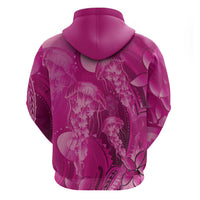 Pink Gradient Polynesia Jellyfish Hoodie Plumeria Polynesian Tattoo Glowing Vibes