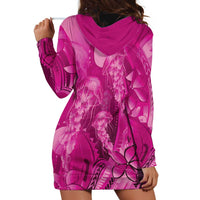 Pink Gradient Polynesia Jellyfish Hoodie Dress Plumeria Polynesian Tattoo Glowing Vibes
