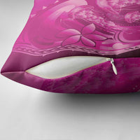 Pink Gradient Polynesia Jellyfish Pillow Cover Plumeria Polynesian Tattoo Glowing Vibes