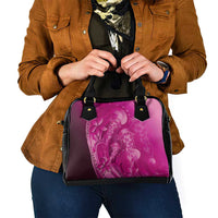 Pink Gradient Polynesia Jellyfish Shoulder Handbag Plumeria Polynesian Tattoo Glowing Vibes