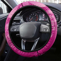 Pink Gradient Polynesia Jellyfish Steering Wheel Cover Plumeria Polynesian Tattoo Glowing Vibes