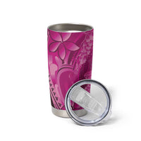 Pink Gradient Polynesia Jellyfish Tumbler Cup Plumeria Polynesian Tattoo Glowing Vibes LT14 - Polynesian Pride