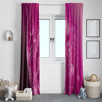 Pink Gradient Polynesia Jellyfish Window Curtain Plumeria Polynesian Tattoo Glowing Vibes