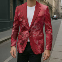 Red Gradient Polynesia Jellyfish Blazer Plumeria Polynesian Tattoo Glowing Vibes