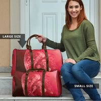 Red Gradient Polynesia Jellyfish Travel Bag Plumeria Polynesian Tattoo Glowing Vibes