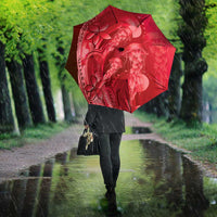 Red Gradient Polynesia Jellyfish Umbrella Plumeria Polynesian Tattoo Glowing Vibes
