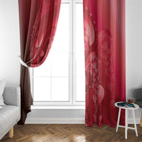 Red Gradient Polynesia Jellyfish Window Curtain Plumeria Polynesian Tattoo Glowing Vibes