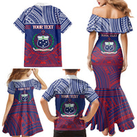 Personalised Samoa Independence Day Family Matching Mermaid Dress and Hawaiian Shirt 64th Anniversary Toa O Samoa