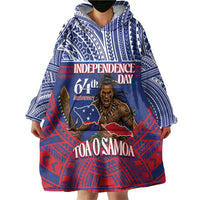 Personalised Samoa Independence Day Wearable Blanket Hoodie 64th Anniversary Toa O Samoa