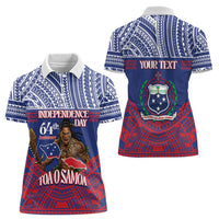 Personalised Samoa Independence Day Women Polo Shirt 64th Anniversary Toa O Samoa