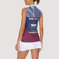 Personalised Samoa Independence Day Women Sleeveless Polo Shirt 64th Anniversary Toa O Samoa LT14 - Polynesian Pride