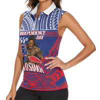 Personalised Samoa Independence Day Women Sleeveless Polo Shirt 64th Anniversary Toa O Samoa LT14 - Polynesian Pride