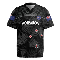 Custom New Zealand Silver Fern Football Rugby Jersey Summer 2024 Olympic Go Aotearoa LT14 Black - Polynesian Pride