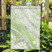 Polynesian Tiare Flower Sage Green Pastel Garden Flag