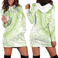 Polynesian Tiare Flower Sage Green Pastel Hoodie Dress LT14 - Polynesian Pride