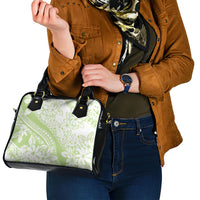 Polynesian Tiare Flower Sage Green Pastel Shoulder Handbag