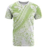 Polynesian Tiare Flower Sage Green Pastel T Shirt