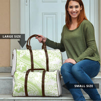 Polynesian Tiare Flower Sage Green Pastel Travel Bag