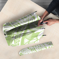 Polynesian Tiare Flower Sage Green Pastel Umbrella