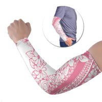 Polynesian Tiare Flower Pink Pastel Vibes Arm Sleeves