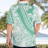 Polynesian Tiare Flower Cyan Pastel Vibes Hawaiian Shirt