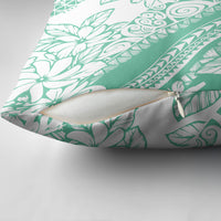 Polynesian Tiare Flower Cyan Pastel Vibes Pillow Cover