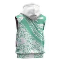 Polynesian Tiare Flower Cyan Pastel Vibes Sleeveless Hoodie LT14 - Polynesian Pride