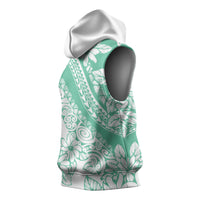 Polynesian Tiare Flower Cyan Pastel Vibes Sleeveless Hoodie LT14 - Polynesian Pride