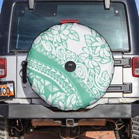Polynesian Tiare Flower Cyan Pastel Vibes Spare Tire Cover