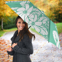 Polynesian Tiare Flower Cyan Pastel Vibes Umbrella