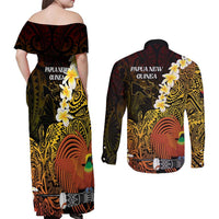 Papua New Guinea 1975 Couples Matching Off Shoulder Maxi Dress and Long Sleeve Button Shirt Create Our History Inspire Our Future - Polynesian Pride