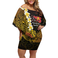 Papua New Guinea 1975 Off Shoulder Short Dress Create Our History Inspire Our Future - Polynesian Pride