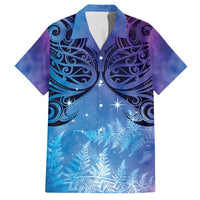 New Zealand Matariki Family Matching Off Shoulder Maxi Dress and Hawaiian Shirt Aotearoa Maori New Year Galaxy Maori Silver Fern
