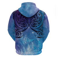 New Zealand Matariki Zip Hoodie Aotearoa Maori New Year Galaxy Maori Silver Fern