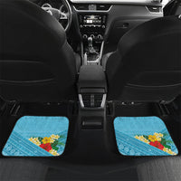 Personalised Bula Vinaka Fiji Drua Car Mats Fijian Traditional Canoe Tapa Cloth Blue LT14 Set 2pcs - Back Blue - Polynesian Pride