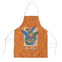 Aloha Hawaii Pua Manu Apron Hawaiian Bird of Paradise Flowers Stylized Stamp LT14 Orange - Polynesian Pride