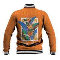 Aloha Hawaii Pua Manu Baseball Jacket Hawaiian Bird of Paradise Flowers Stylized Stamp LT14 - Polynesian Pride