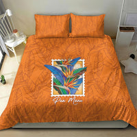 Aloha Hawaii Pua Manu Bedding Set Hawaiian Bird of Paradise Flowers Stylized Stamp LT14 - Polynesian Pride