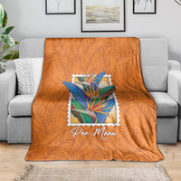 Aloha Hawaii Pua Manu Blanket Hawaiian Bird of Paradise Flowers Stylized Stamp LT14 - Polynesian Pride