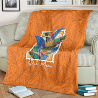 Aloha Hawaii Pua Manu Blanket Hawaiian Bird of Paradise Flowers Stylized Stamp LT14 - Polynesian Pride