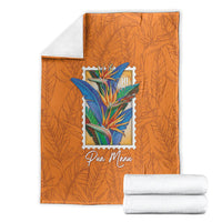 Aloha Hawaii Pua Manu Blanket Hawaiian Bird of Paradise Flowers Stylized Stamp LT14 - Polynesian Pride