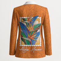 Aloha Hawaii Pua Manu Blazer Hawaiian Bird of Paradise Flowers Stylized Stamp LT14 - Polynesian Pride